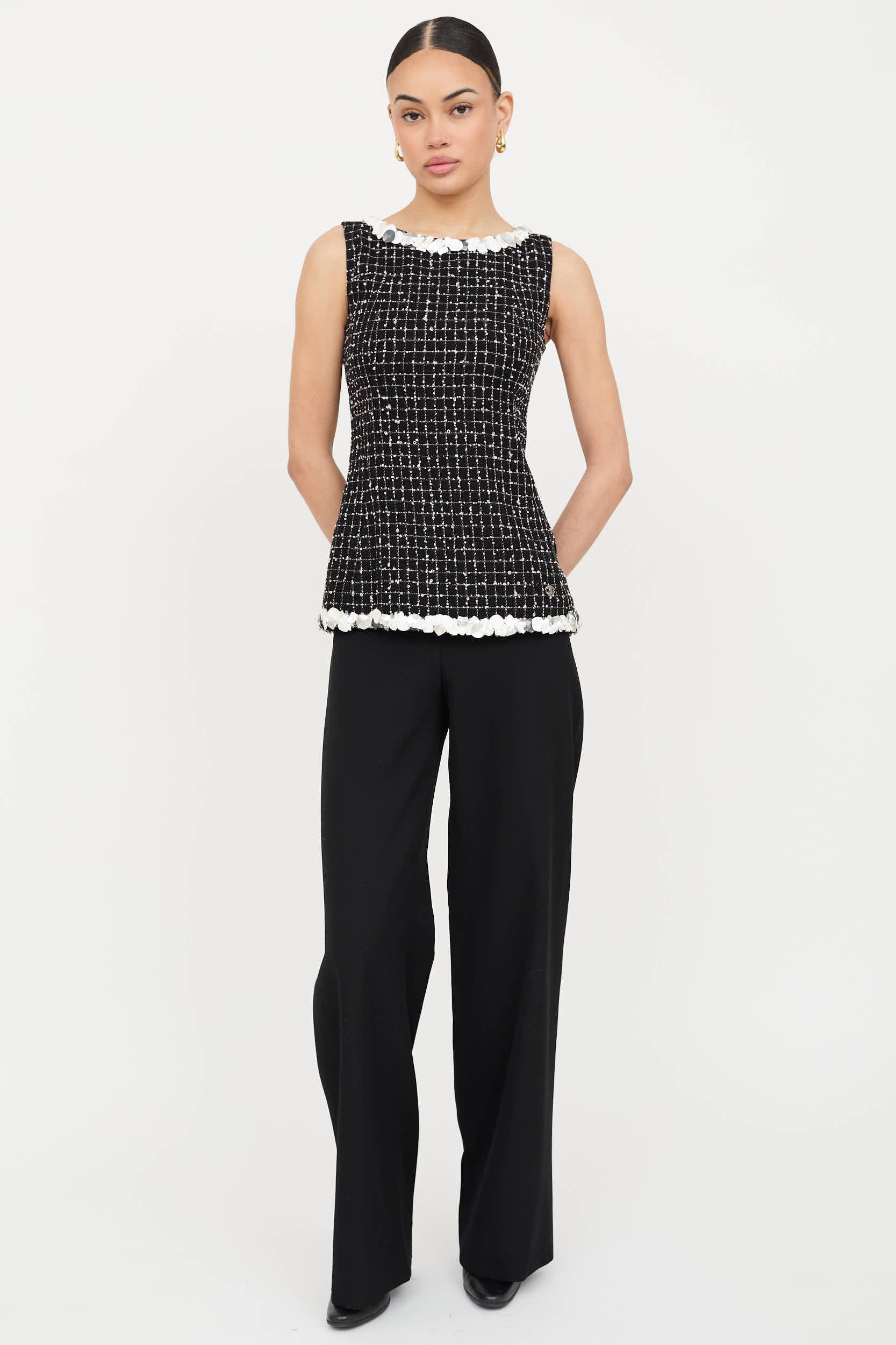Chanel 2009 Embellished Tweed Top