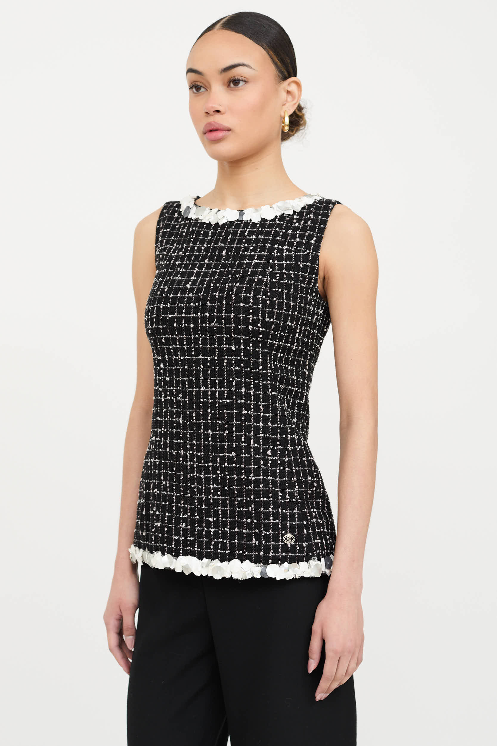 Chanel 2009 Embellished Tweed Top