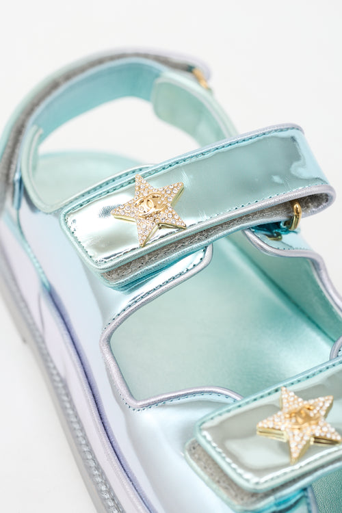 Chanel Laminated Leather Dad CC Sandal
