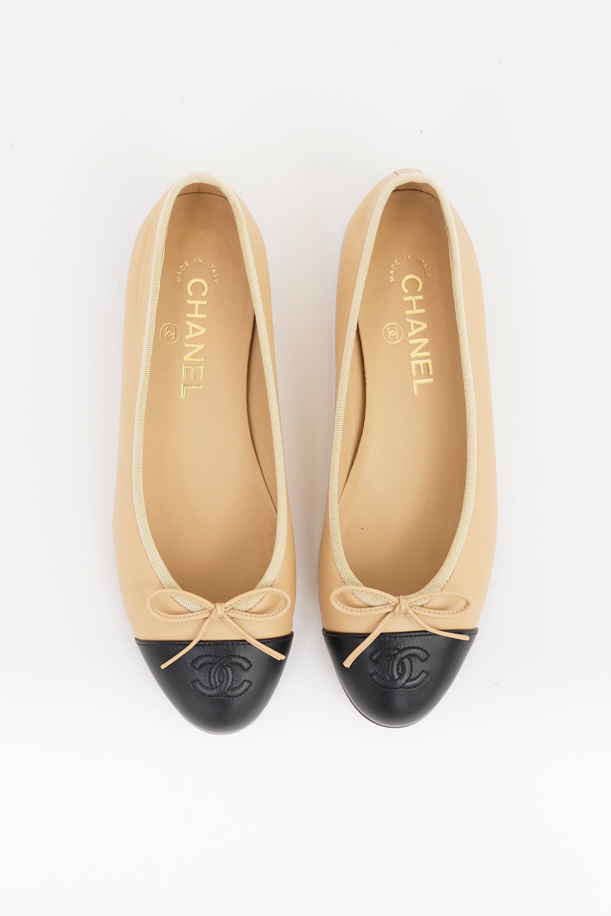 Chanel Leather CC Ballet Flat