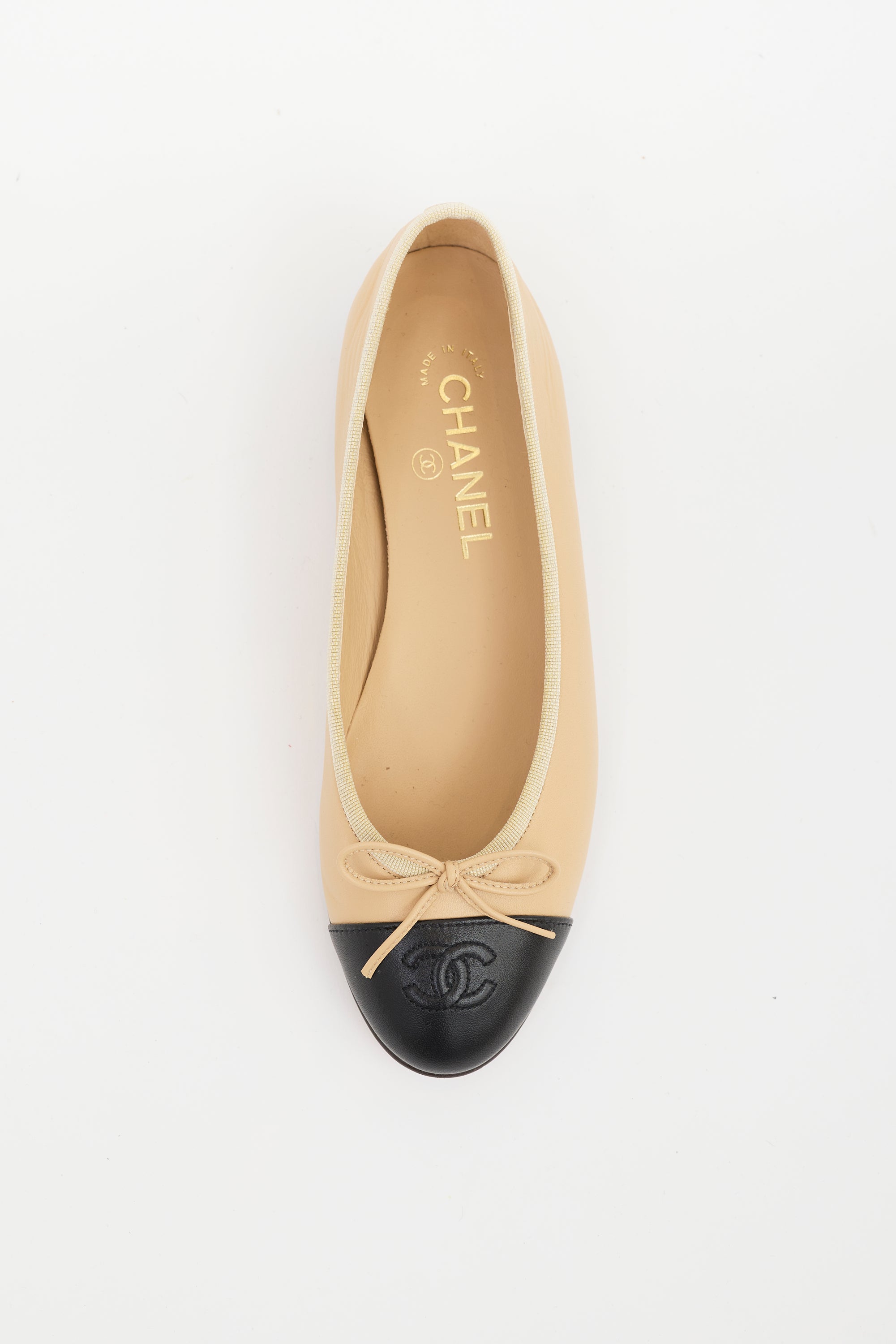 Chanel Leather CC Ballet Flat