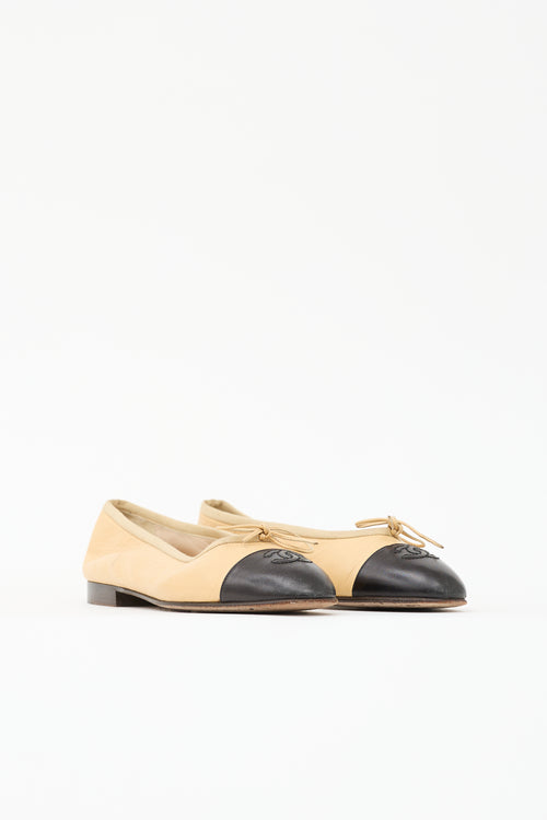 Chanel Leather CC Ballet Flat