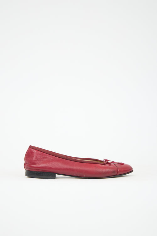 Chanel Leather CC Ballet Flat