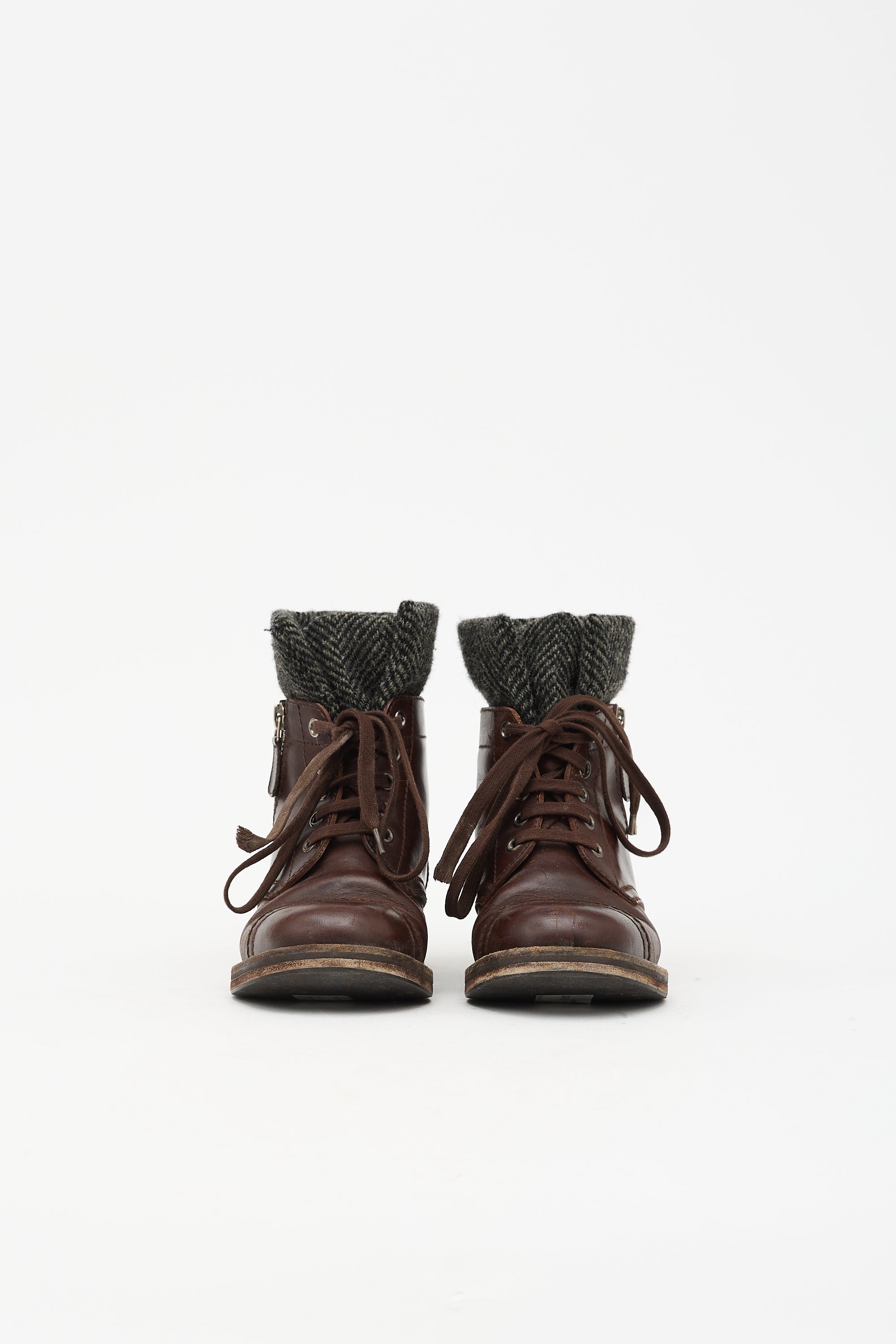 Chanel Leather CC Combat Boot