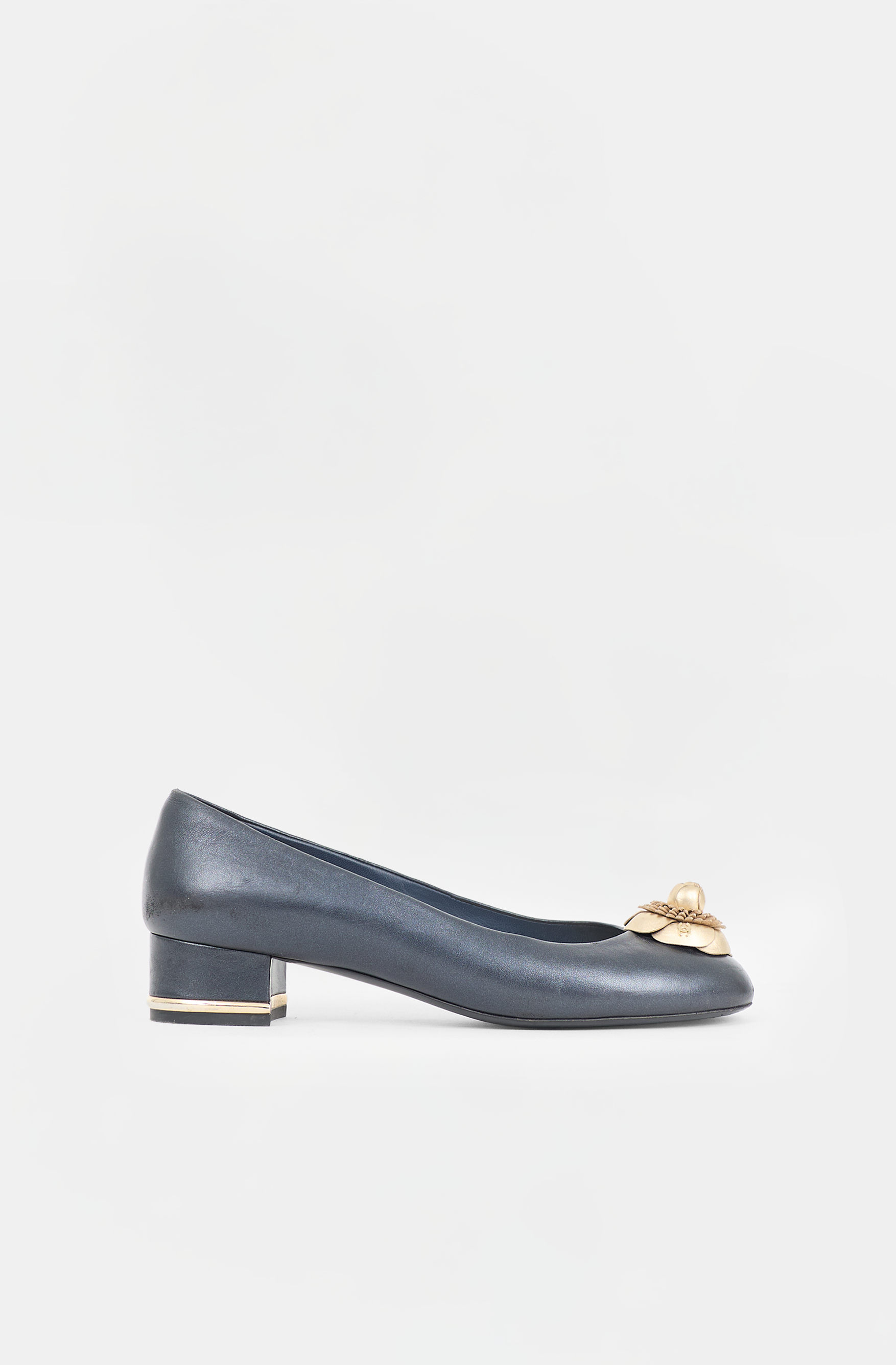 Chanel Leather CC Flower Pump