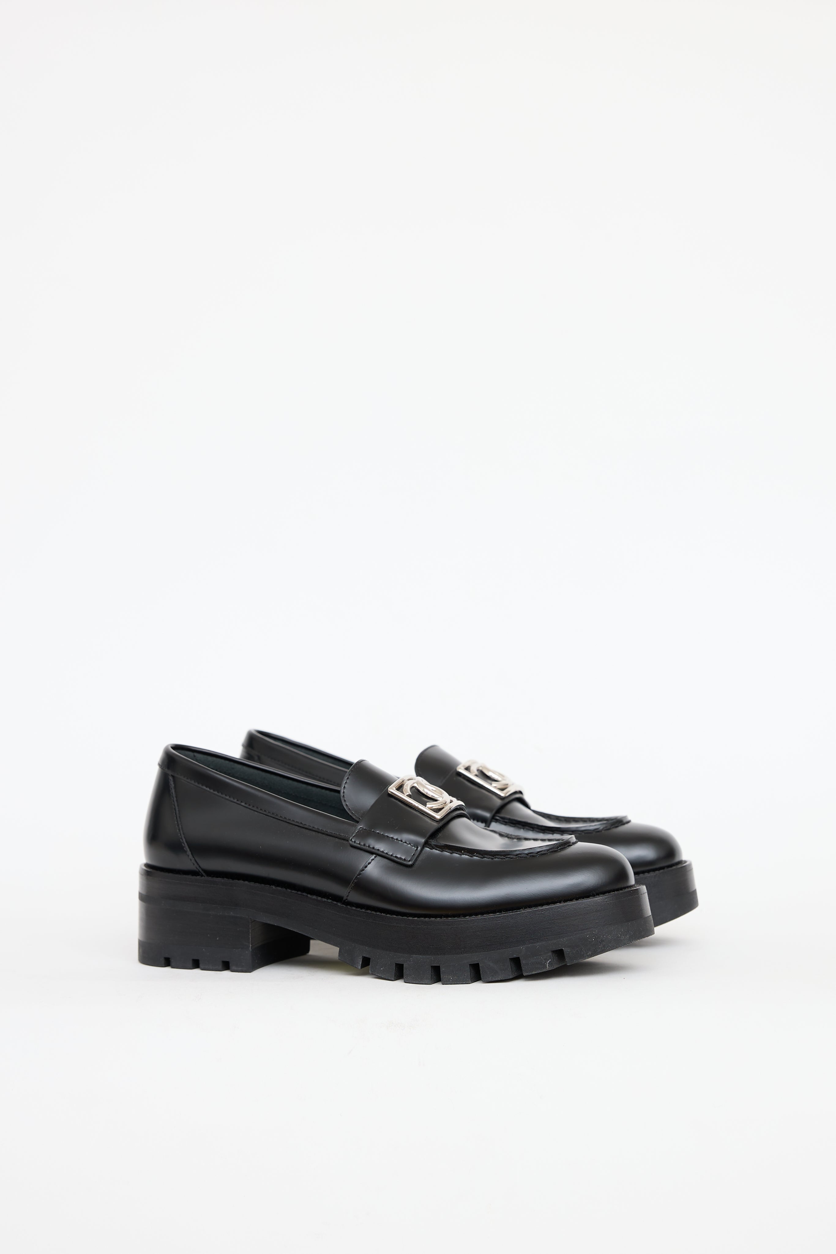 Chanel Leather CC Platform Logo Loafer