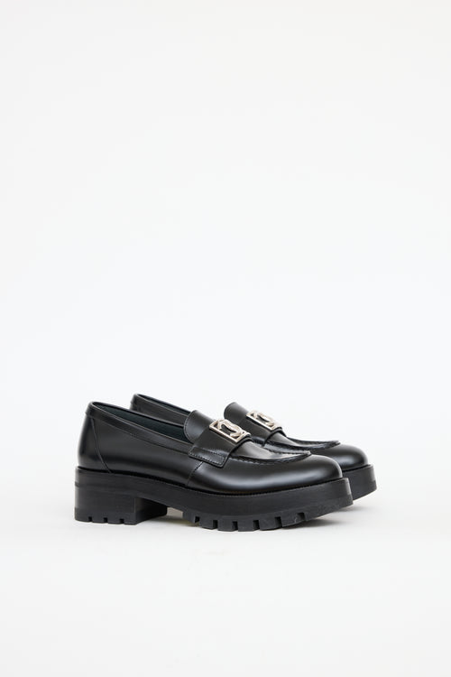 Chanel Leather CC Platform Logo Loafer