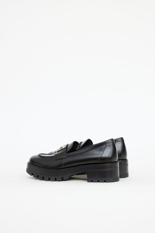 Chanel Leather CC Platform Logo Loafer