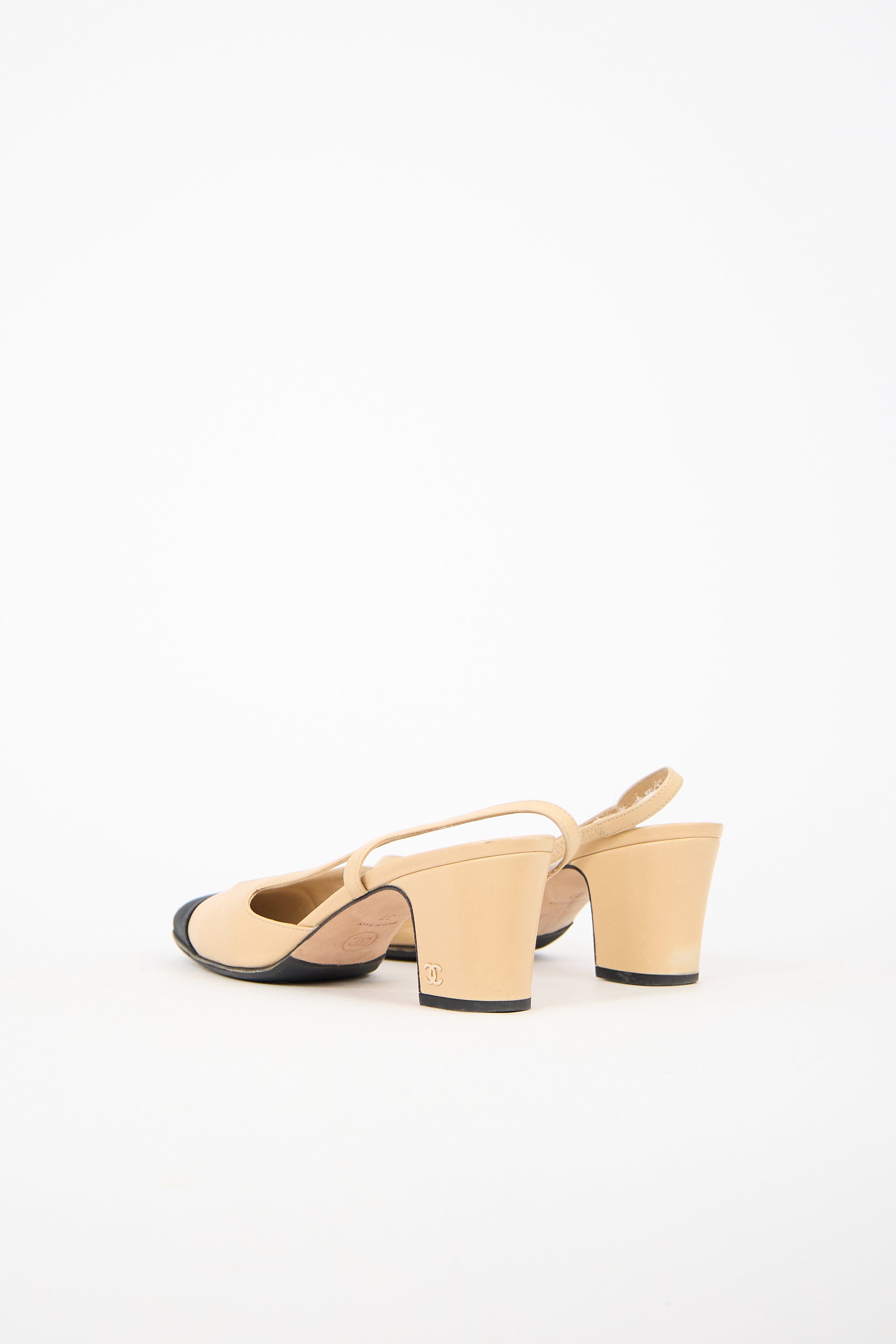 Chanel Leather CC Slingback Pump