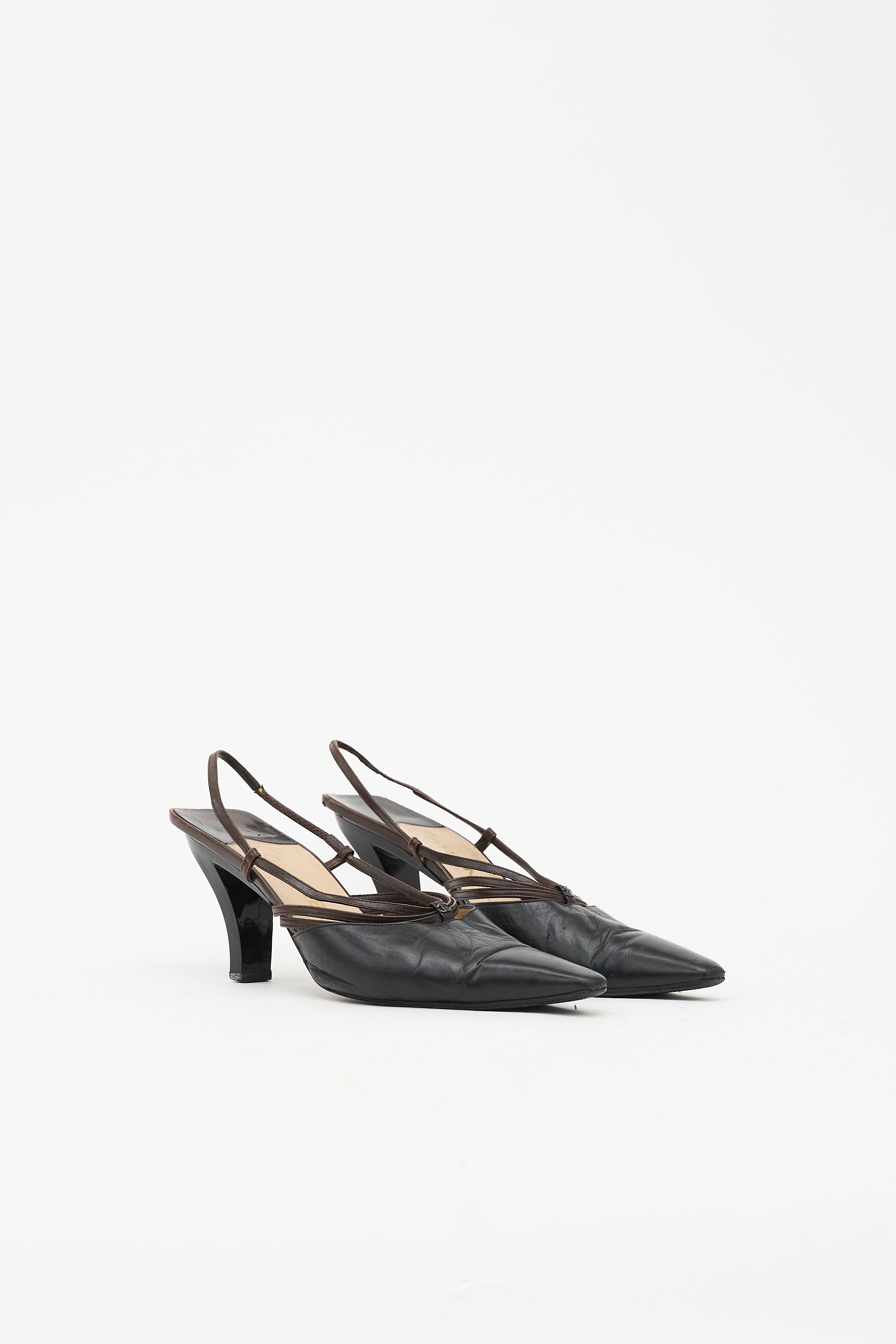 Chanel Leather CC Slingback Pump
