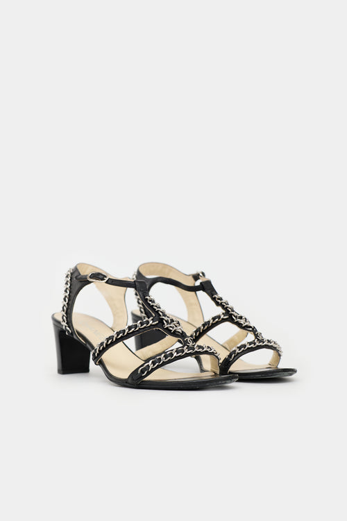 Chanel Leather Strappy  Sandal