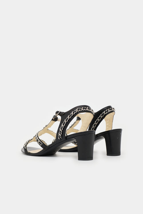 Chanel Leather Strappy  Sandal