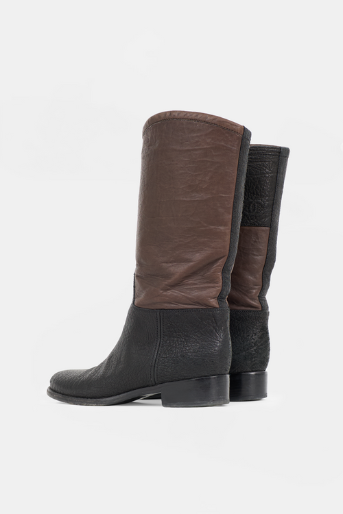 Chanel Leather Two Tone CC Boot