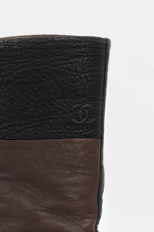 Chanel Leather Two Tone CC Boot