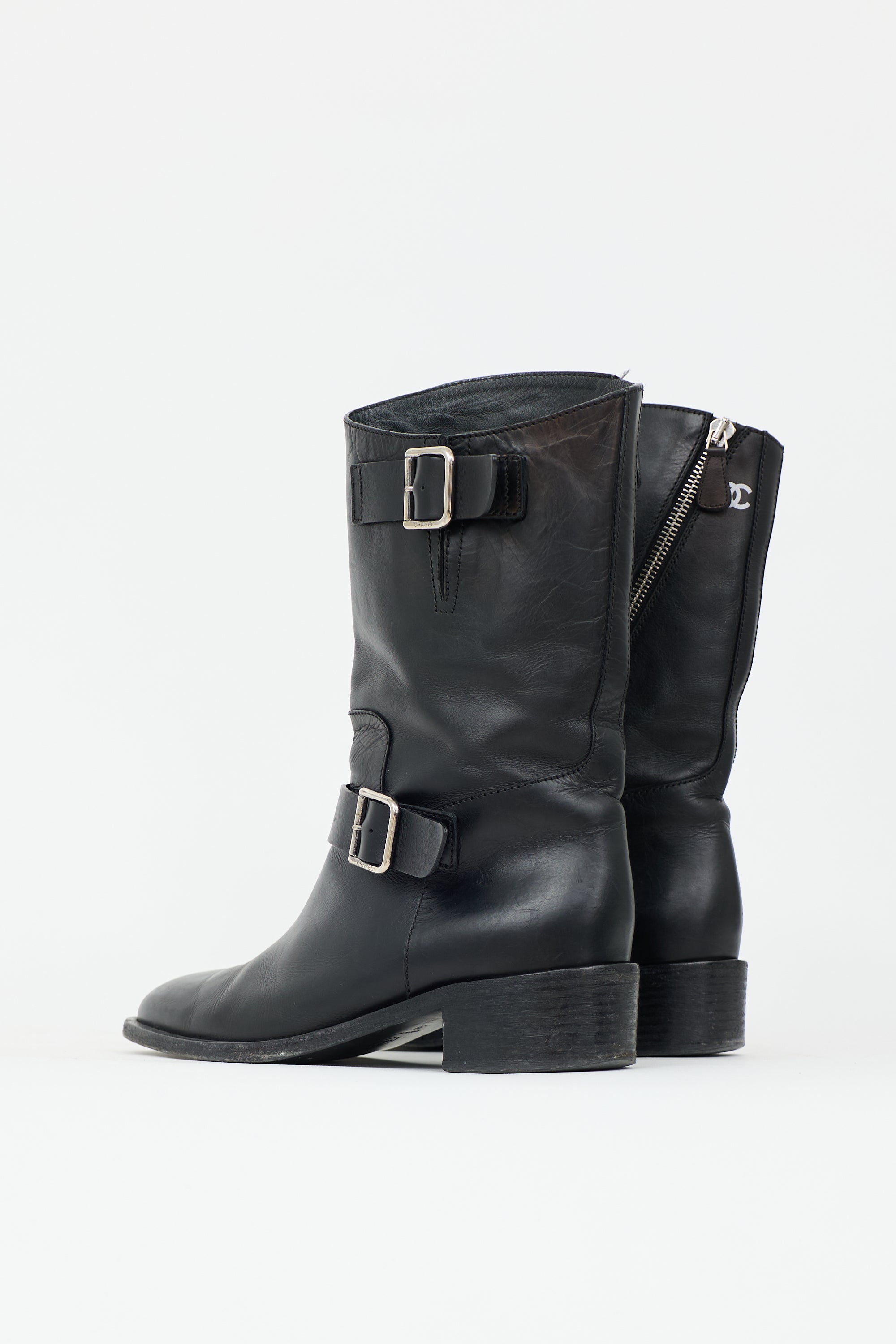 Chanel Leather Biker Boot