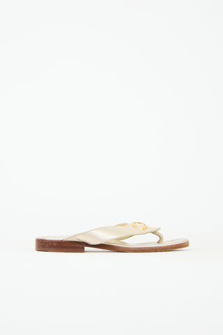 Chanel Leather CC Sandal