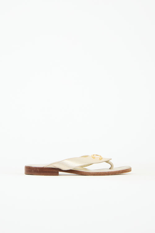 Chanel Leather CC Sandal