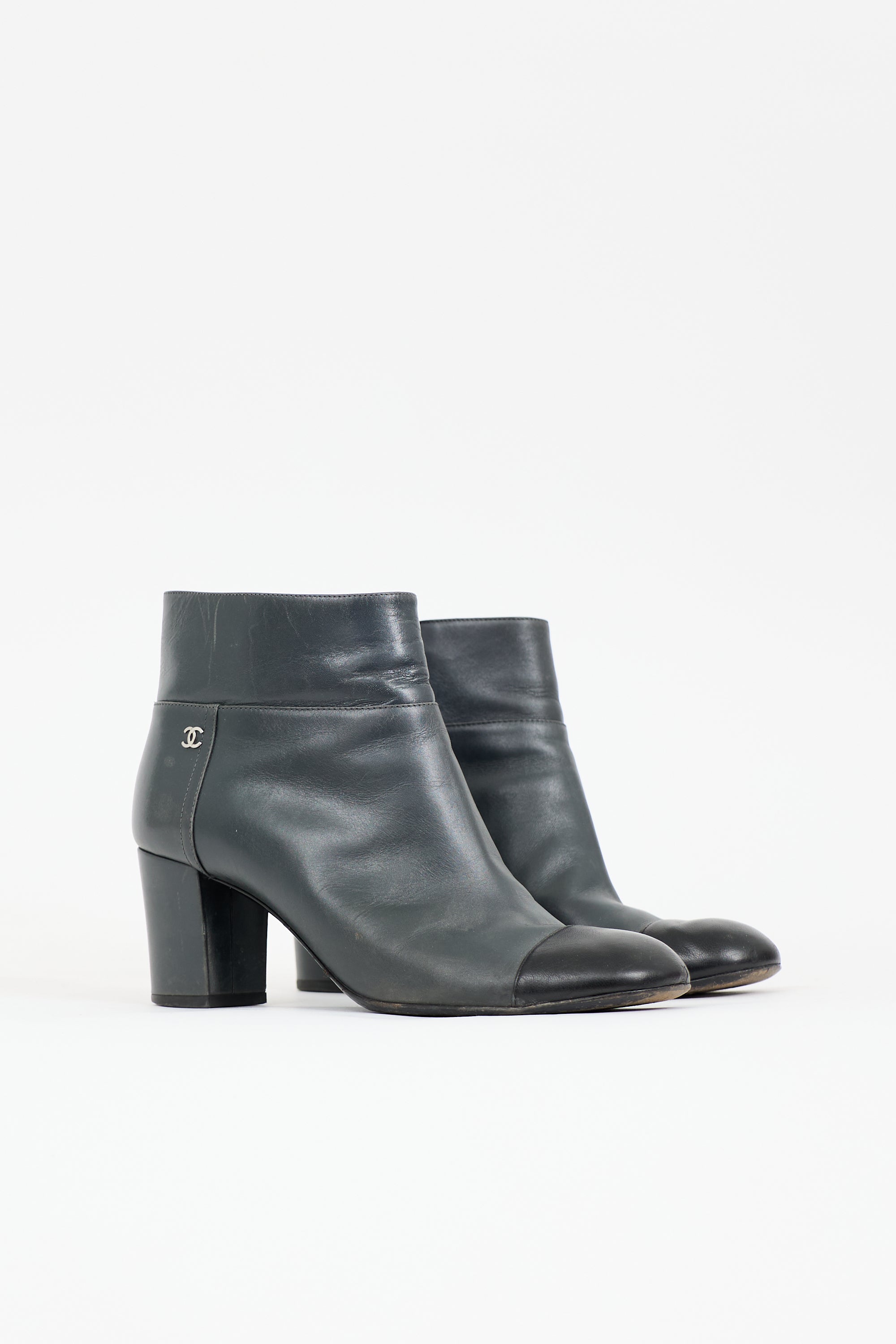 Chanel Leather CC Ankle Boot