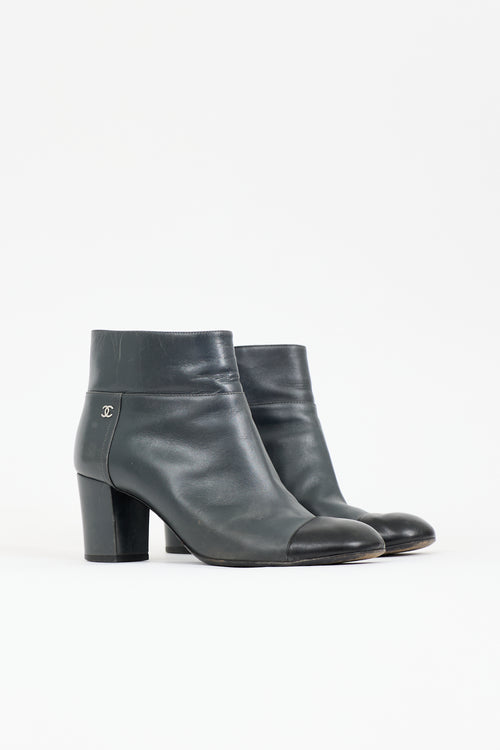 Chanel Leather CC Ankle Boot