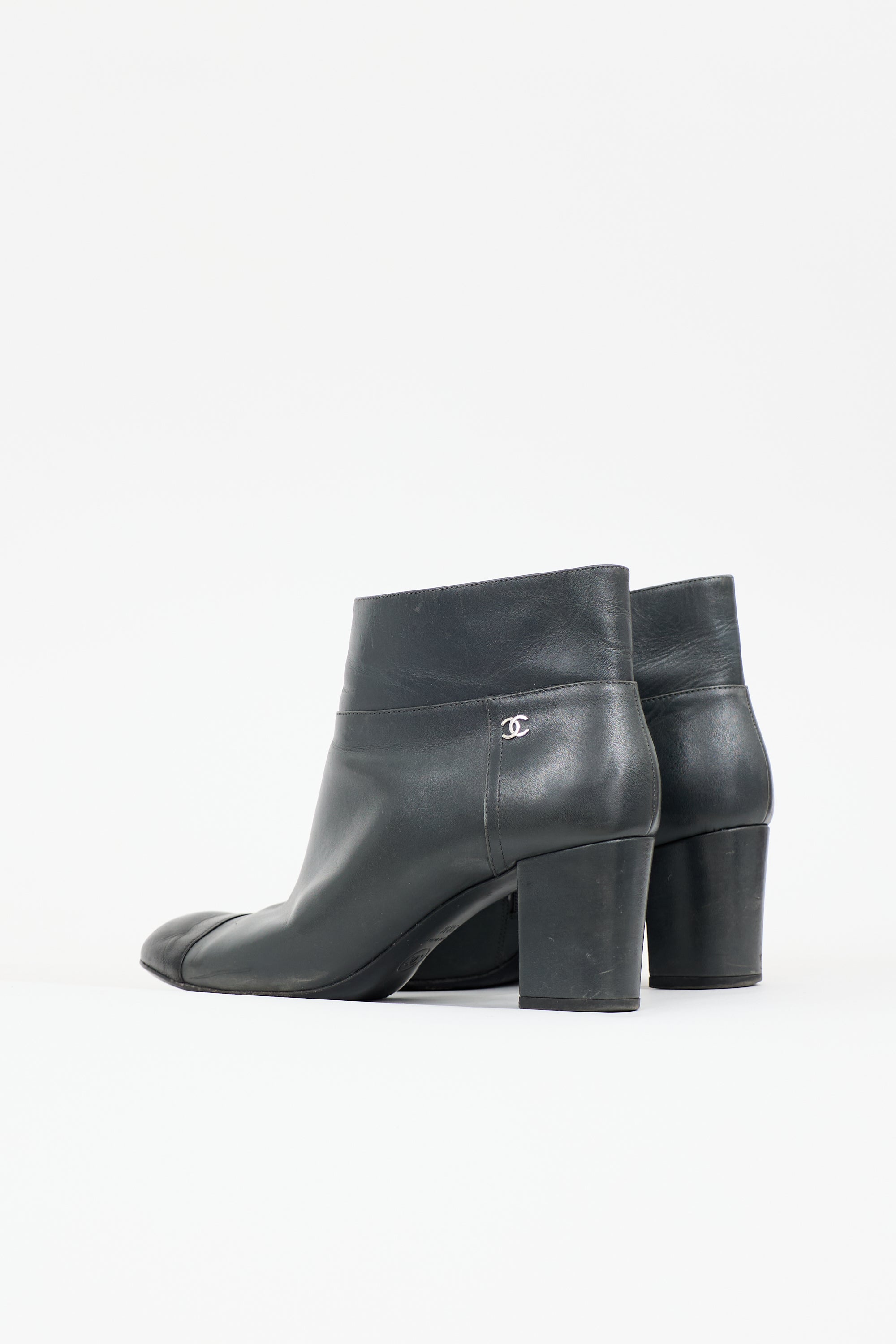 Chanel Leather CC Ankle Boot