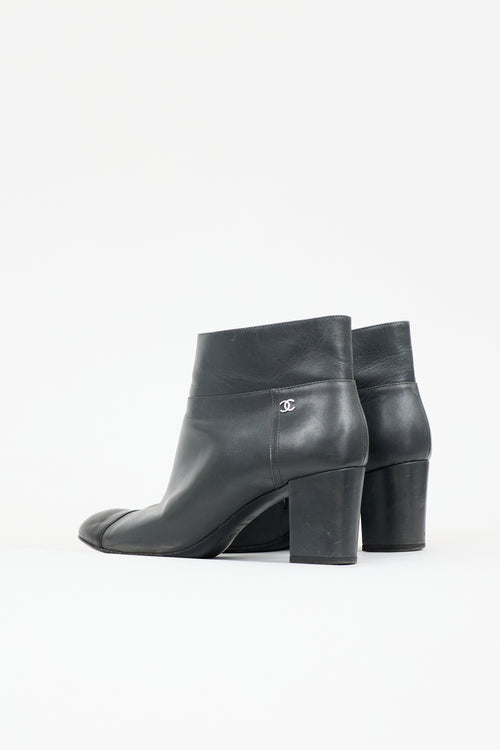 Chanel Leather CC Ankle Boot