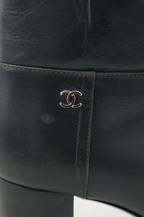 Chanel Leather CC Ankle Boot