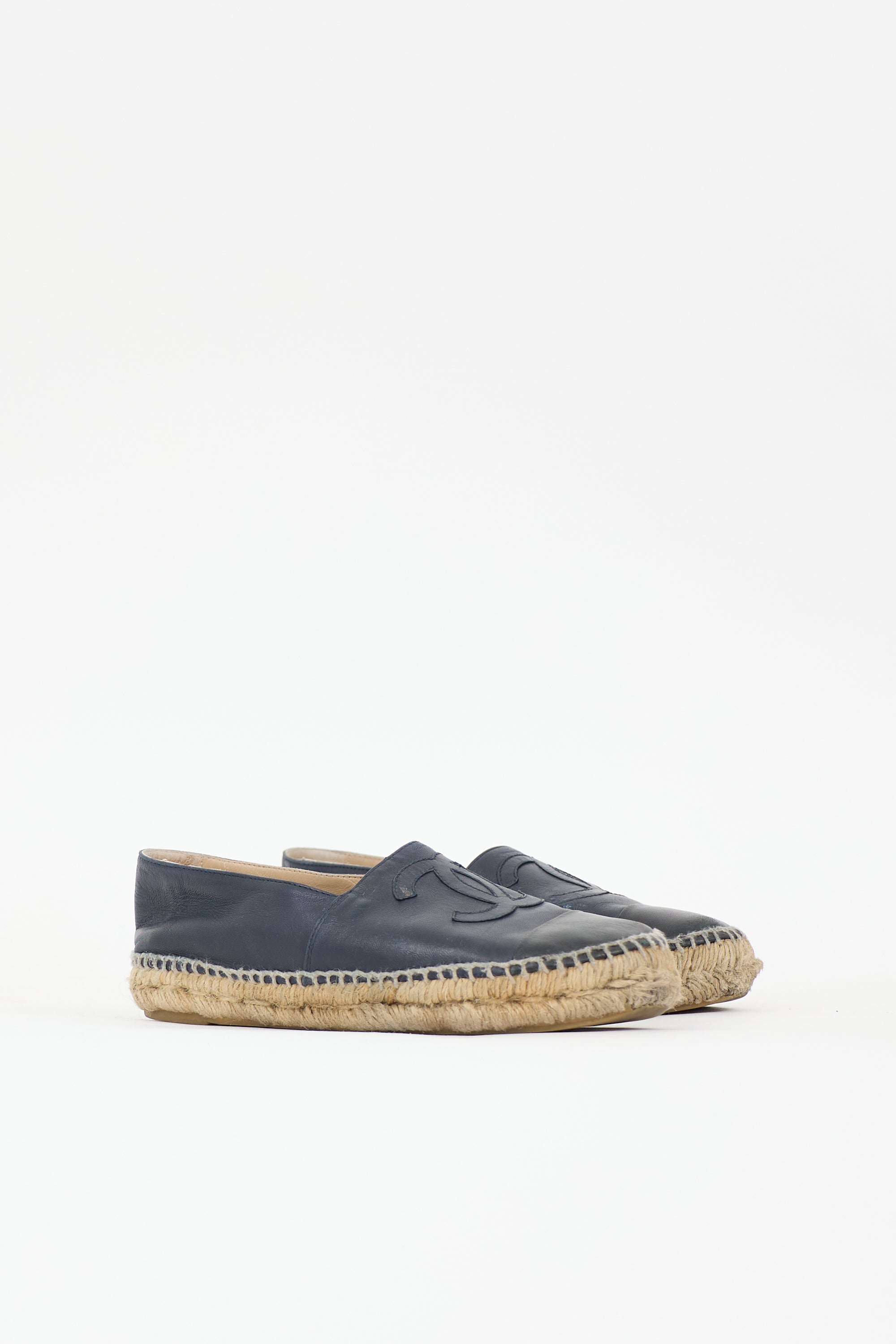 Chanel Leather CC Espadrille Flat