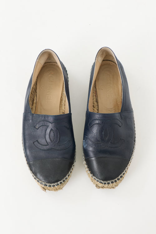 Chanel Leather CC Espadrille Flat
