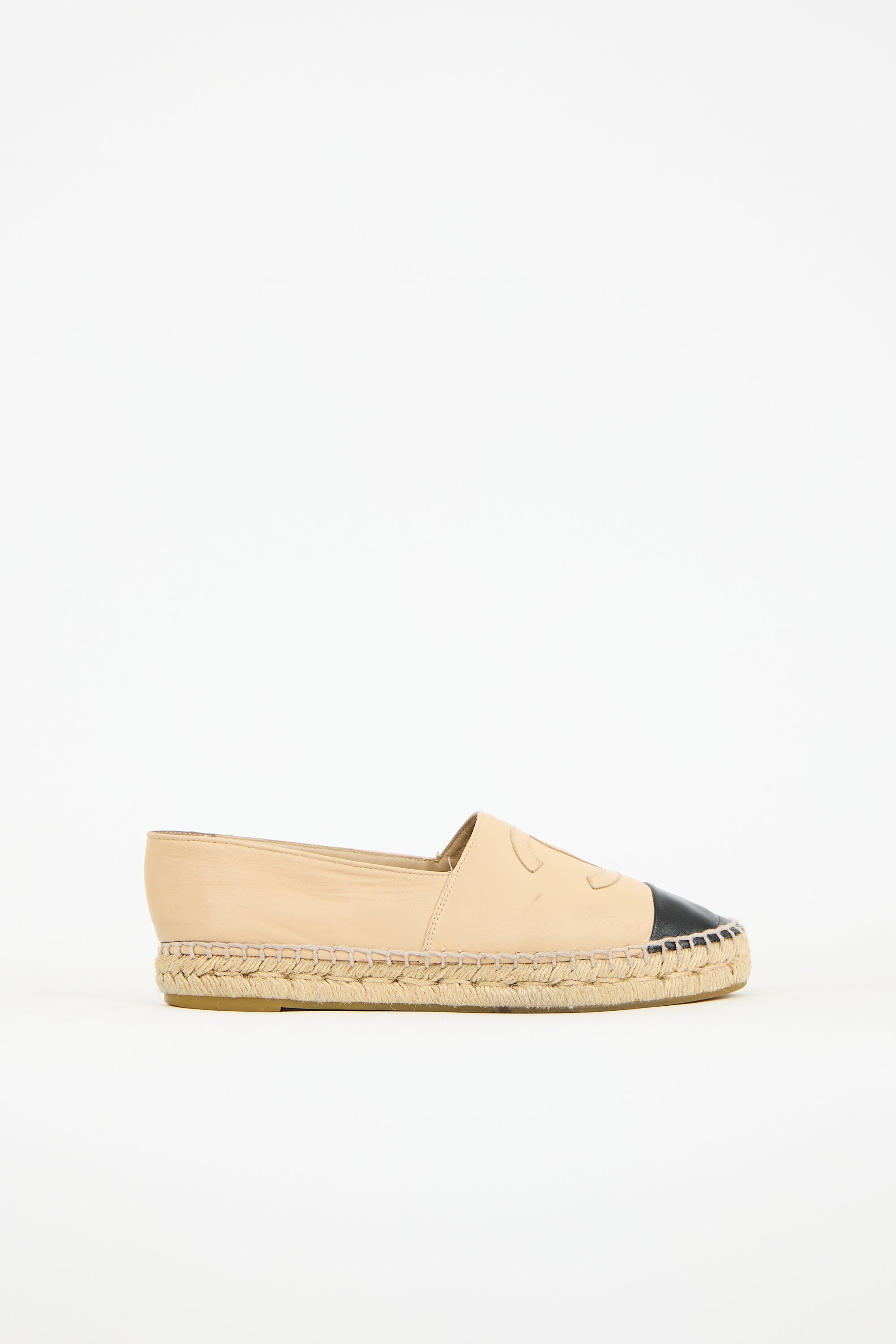 Chanel Leather CC Espadrille Flat