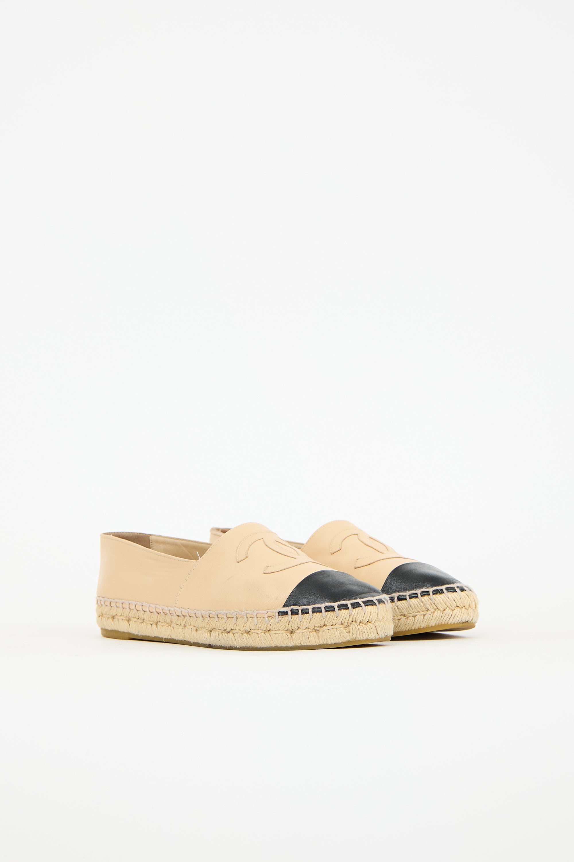 Chanel Leather CC Espadrille Flat
