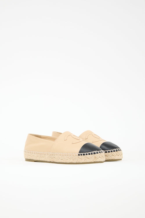 Chanel Leather CC Espadrille Flat