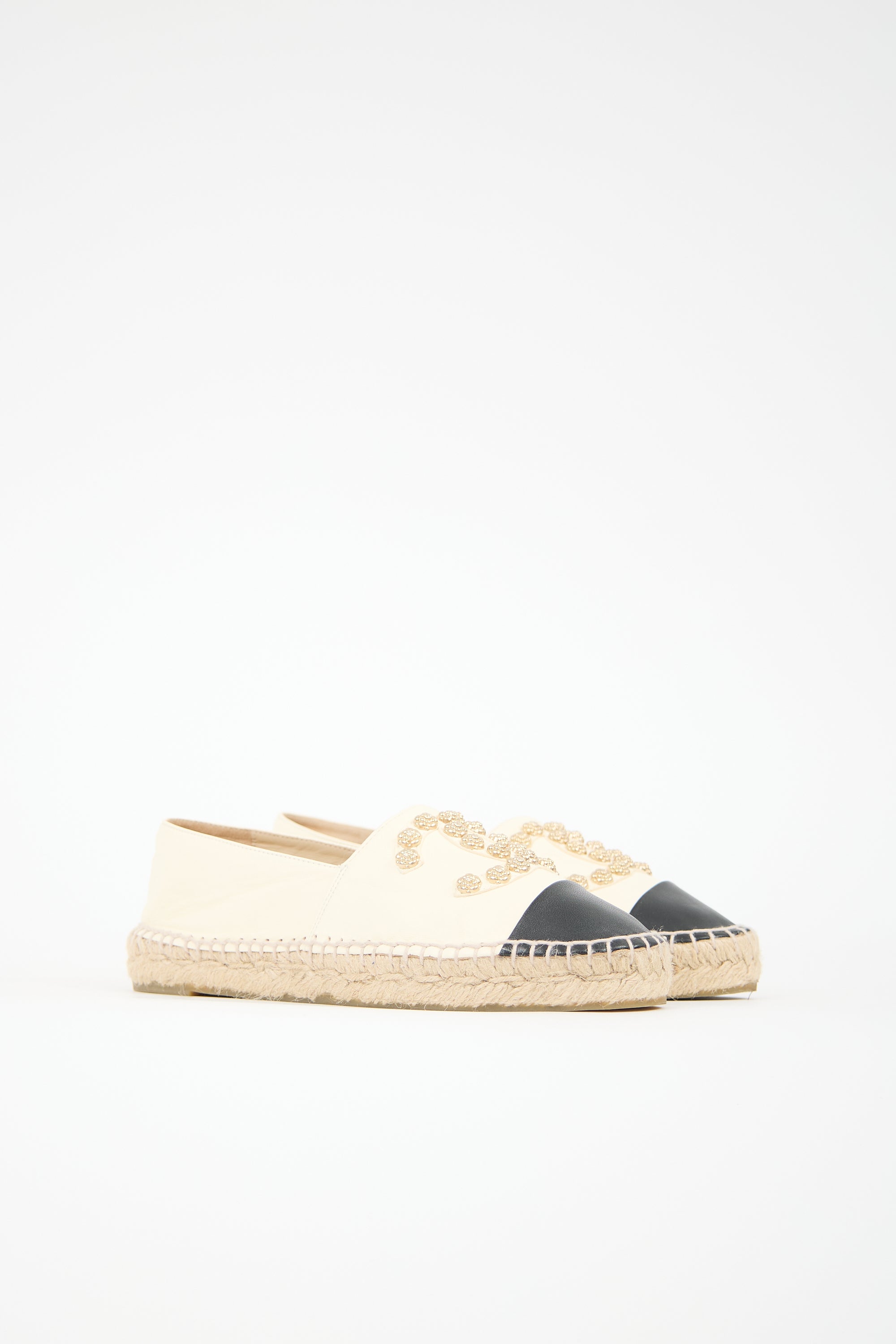 Chanel Leather CC Espadrille Flat