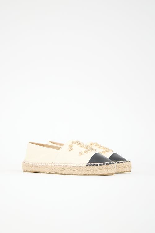 Chanel Leather CC Espadrille Flat