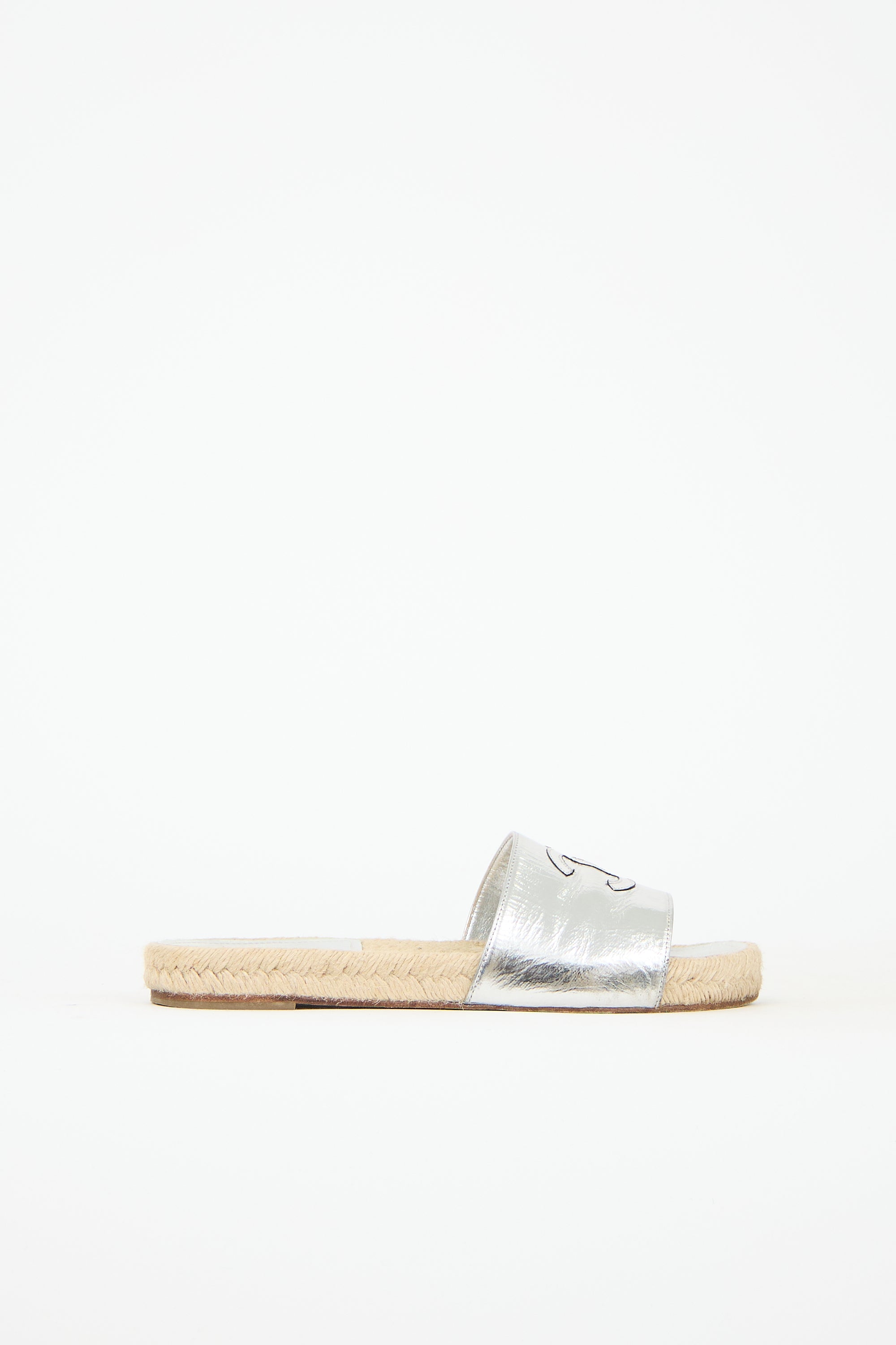 Chanel Leather CC Espadrille Slide