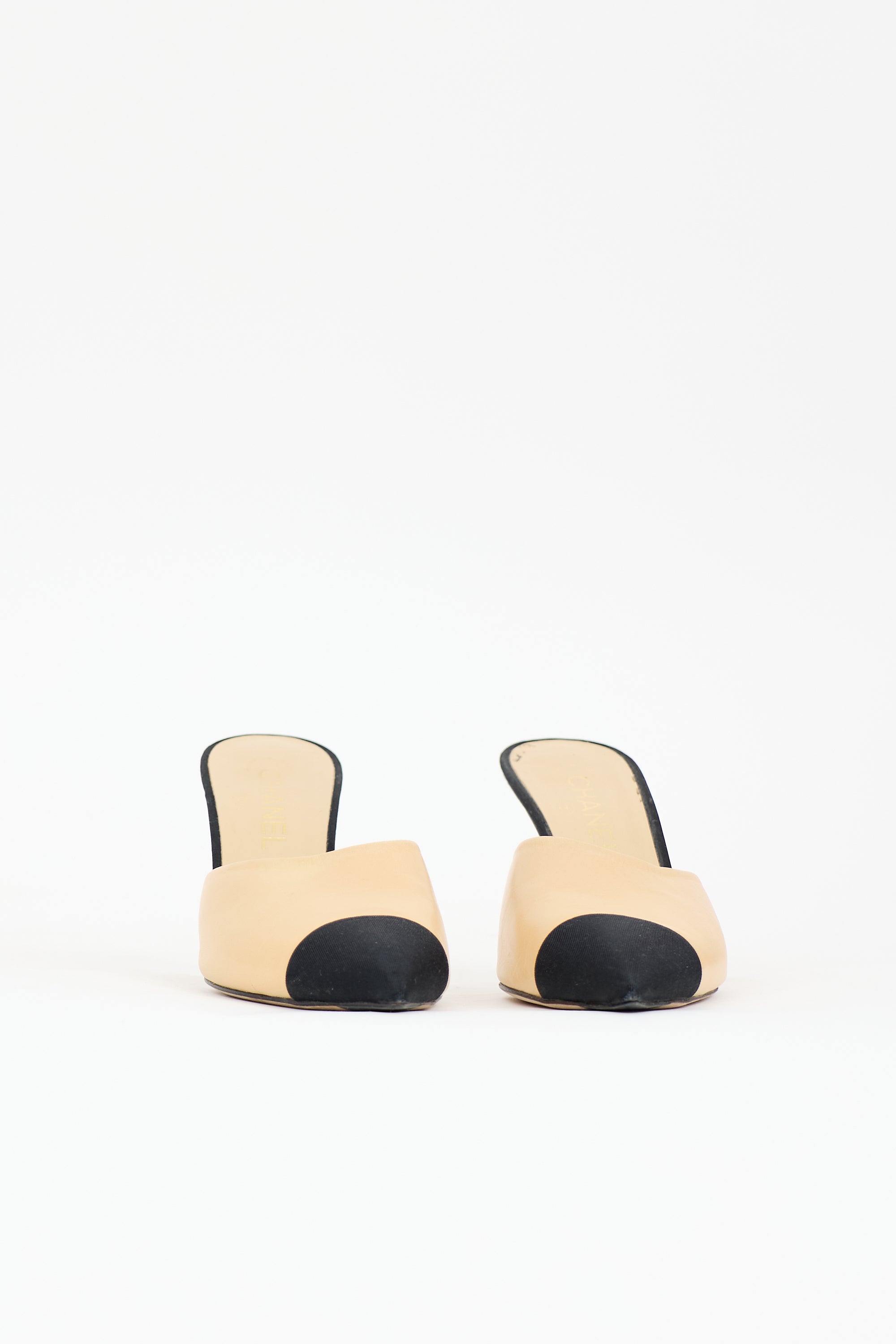 Chanel Leather CC Pearl Mule