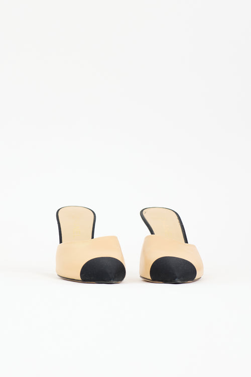 Chanel Leather CC Pearl Mule
