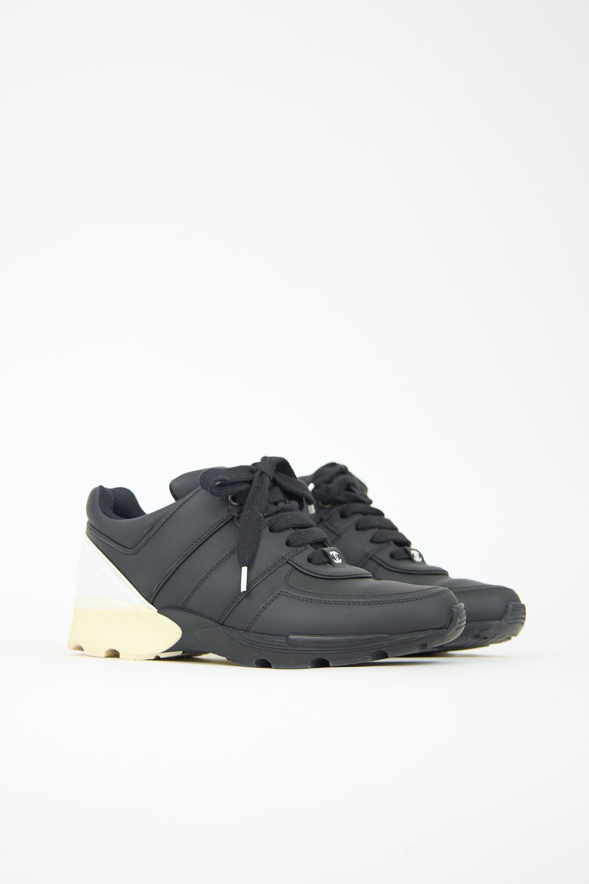 Chanel Leather CC Quilted Sneaker