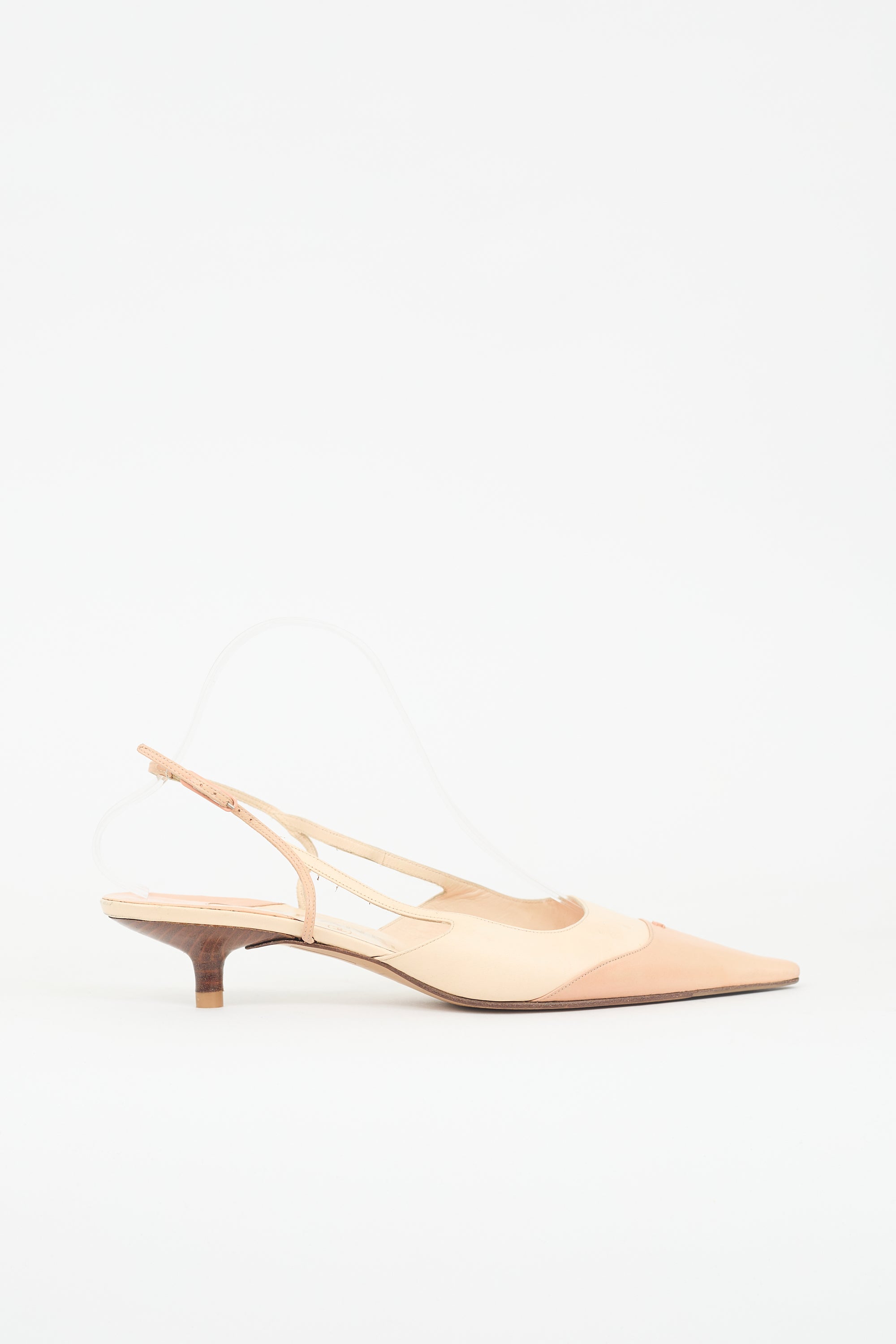 Chanel Leather CC Slingback Heel