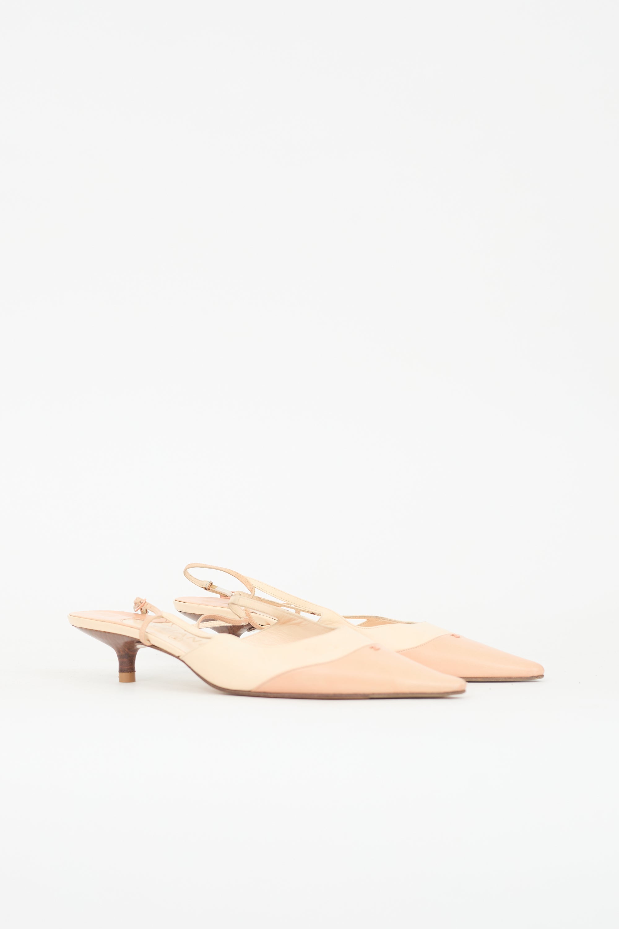 Chanel Leather CC Slingback Heel