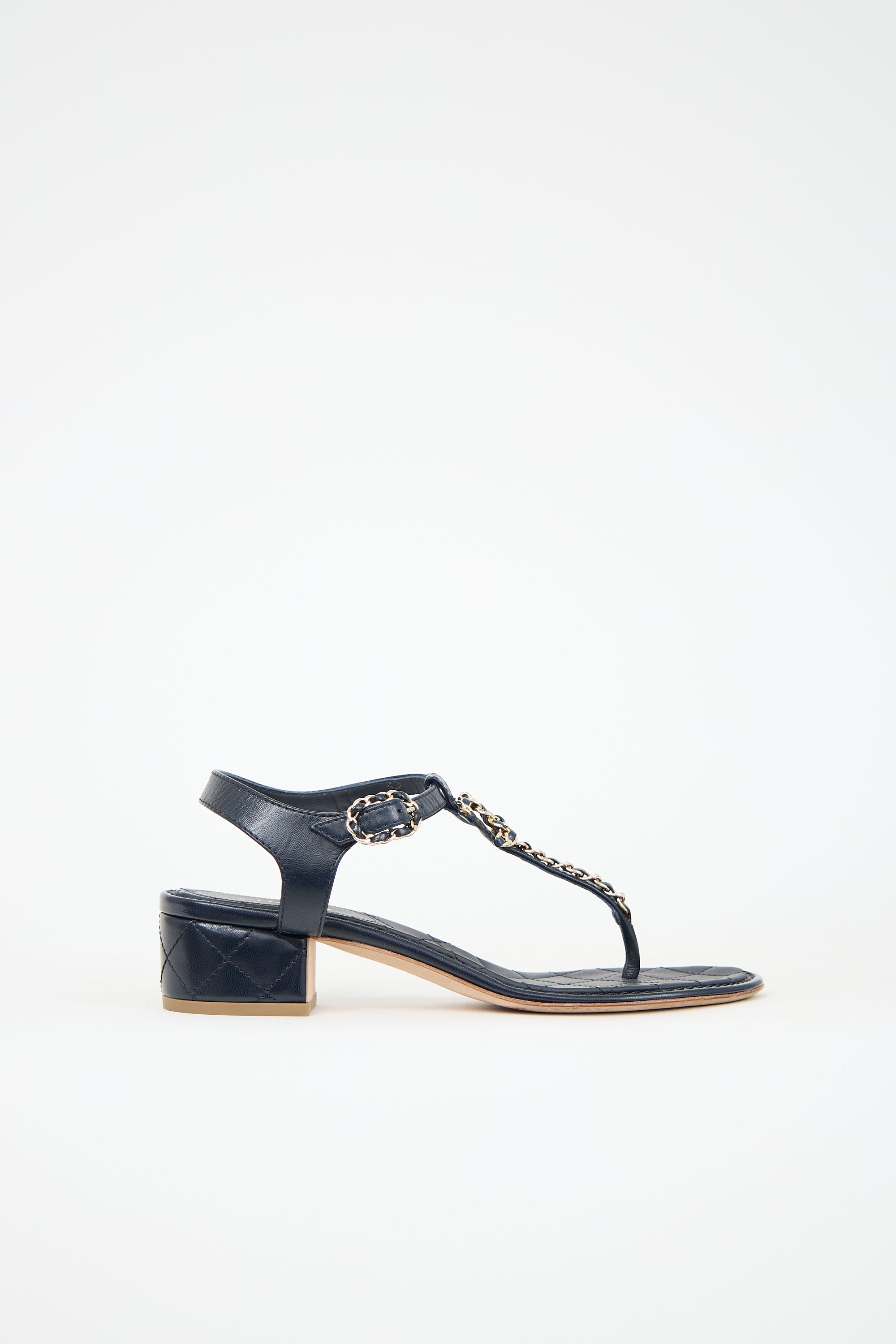 Chanel Leather Chain CC Sandal