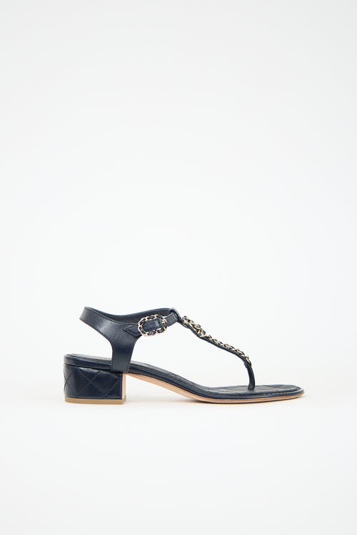 Chanel Leather Chain CC Sandal
