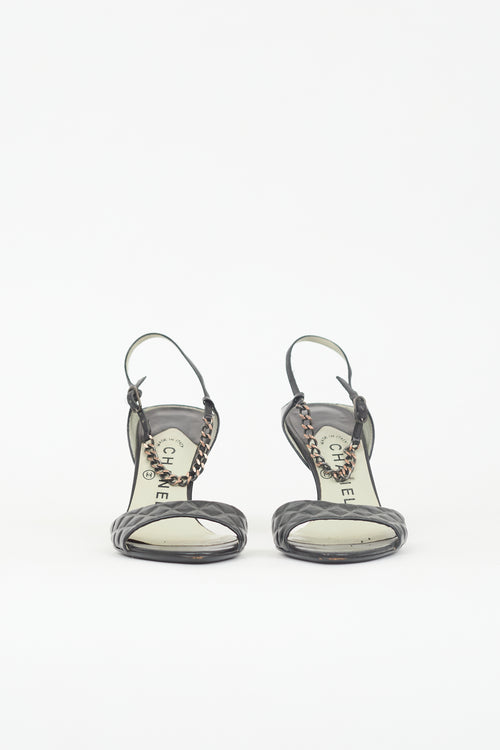 Chanel Leather Chain Slingback Heel