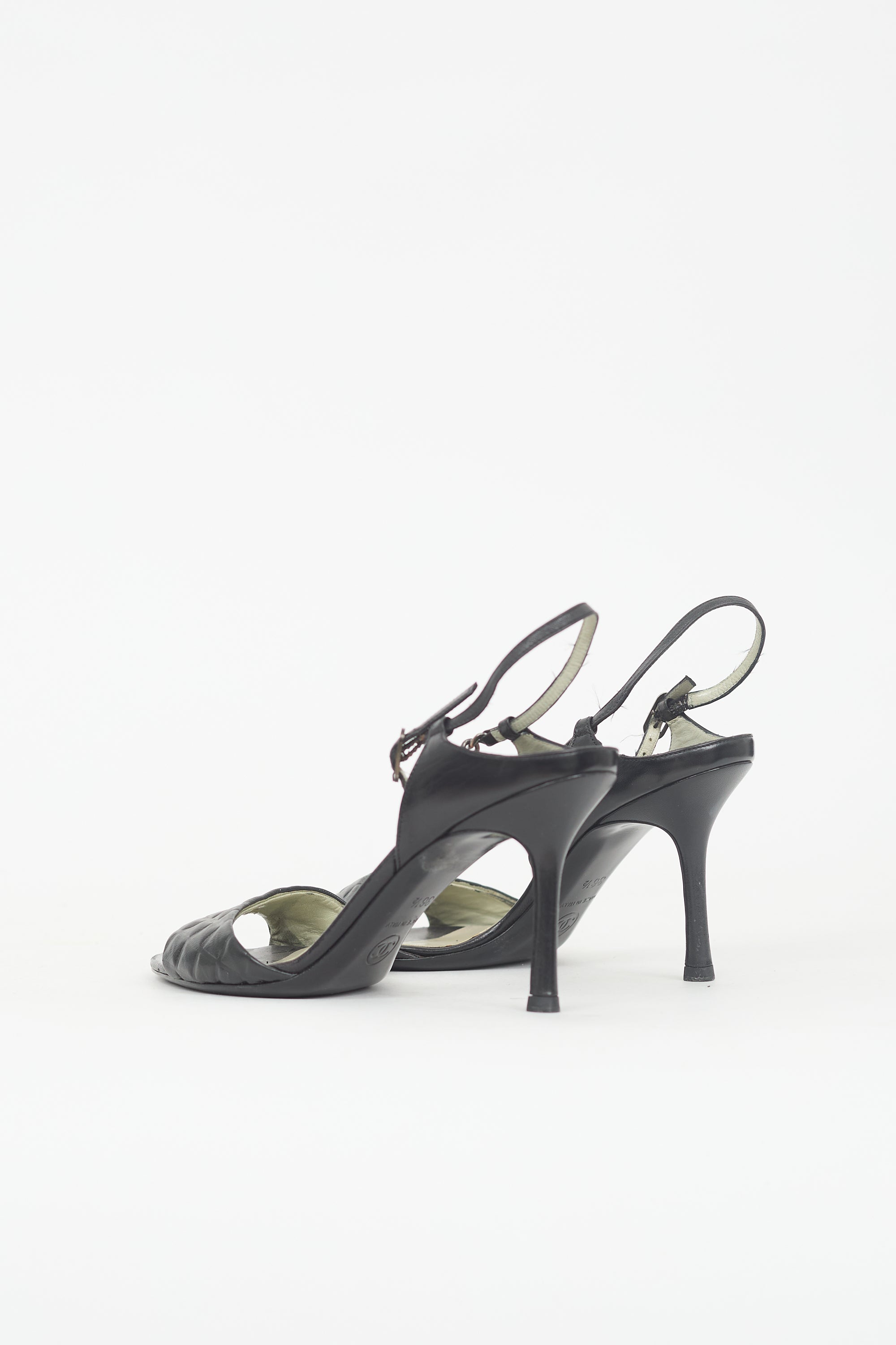 Chanel Leather Chain Slingback Heel