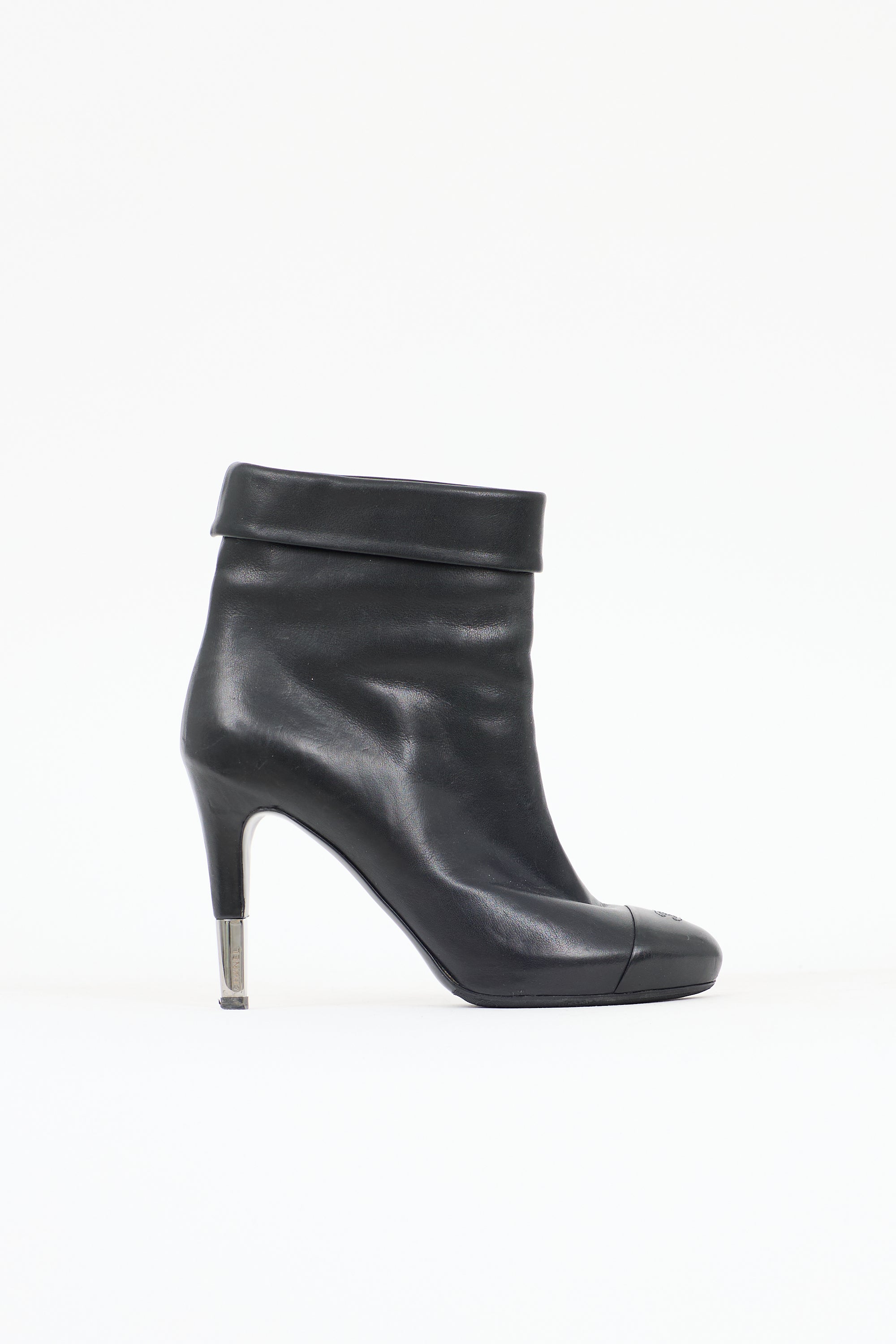 Chanel Leather Folded Collar Boot