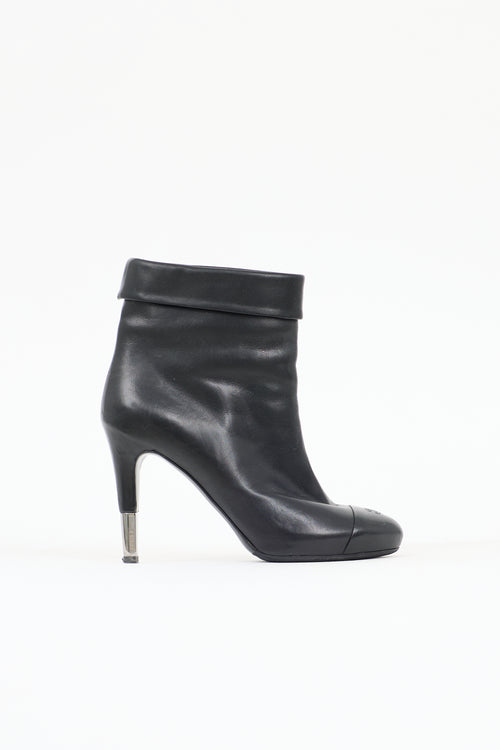 Chanel Leather Folded Collar Boot