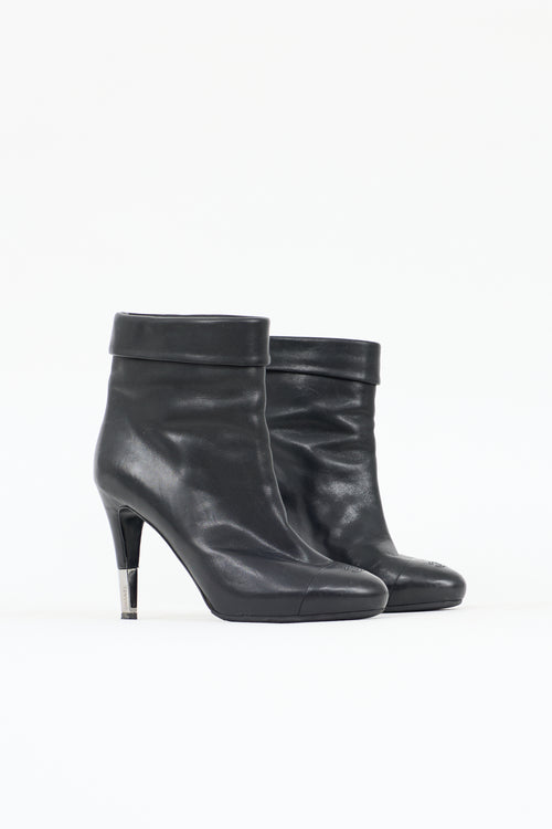 Chanel Leather Folded Collar Boot