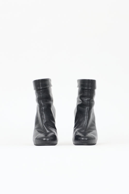 Chanel Leather Folded Collar Boot