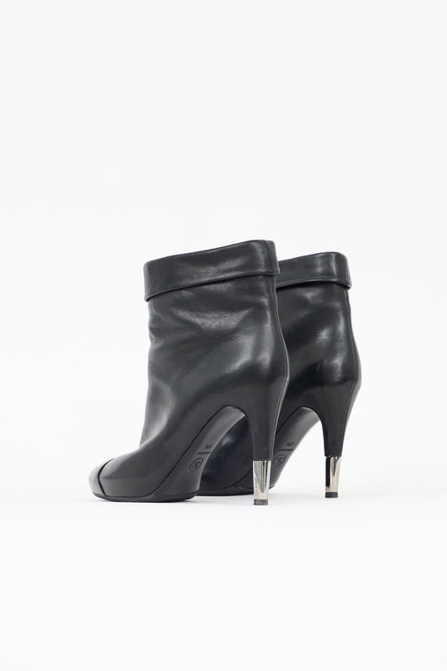 Chanel Leather Folded Collar Boot