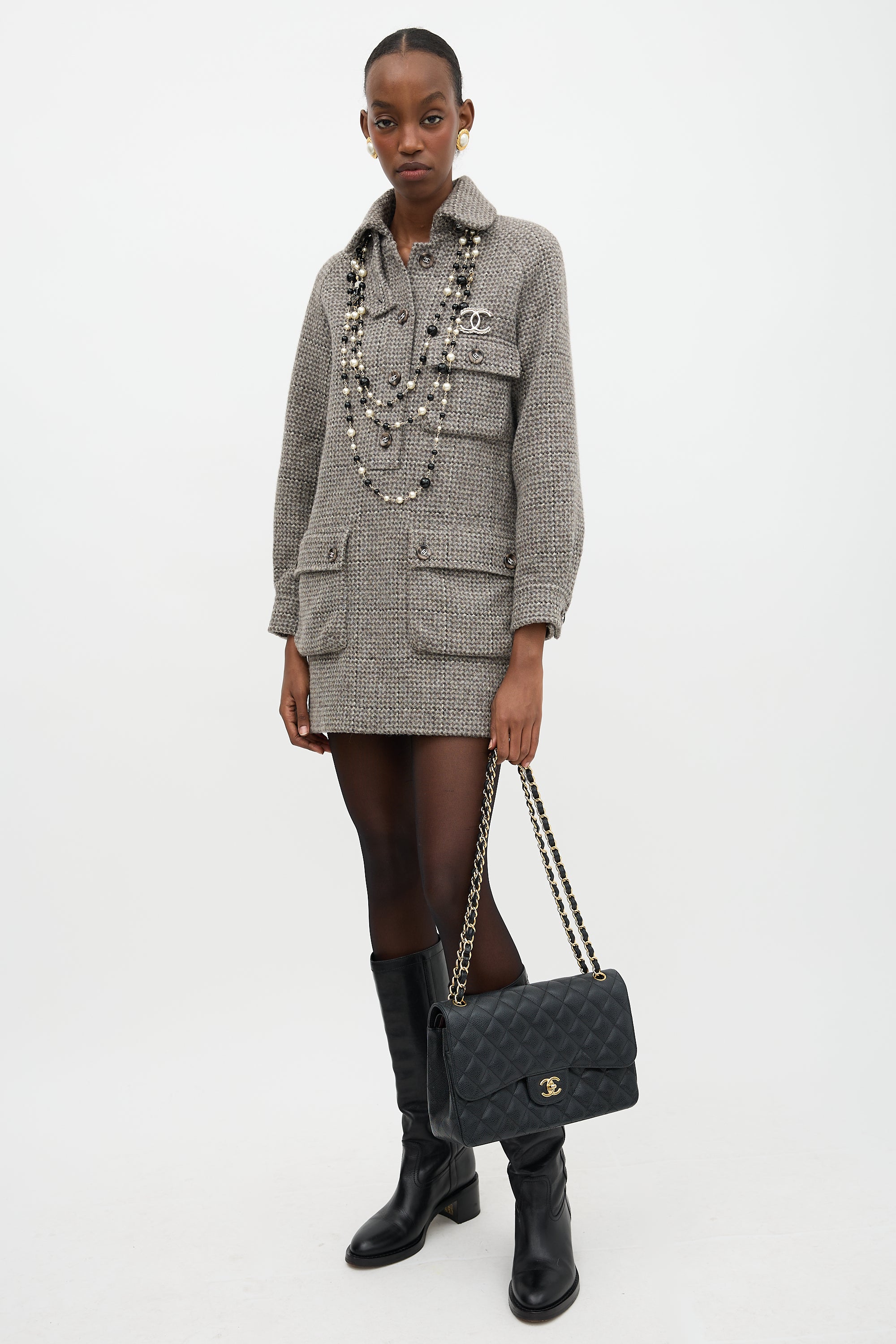 Chanel Leather Jumbo Double Flap Bag
