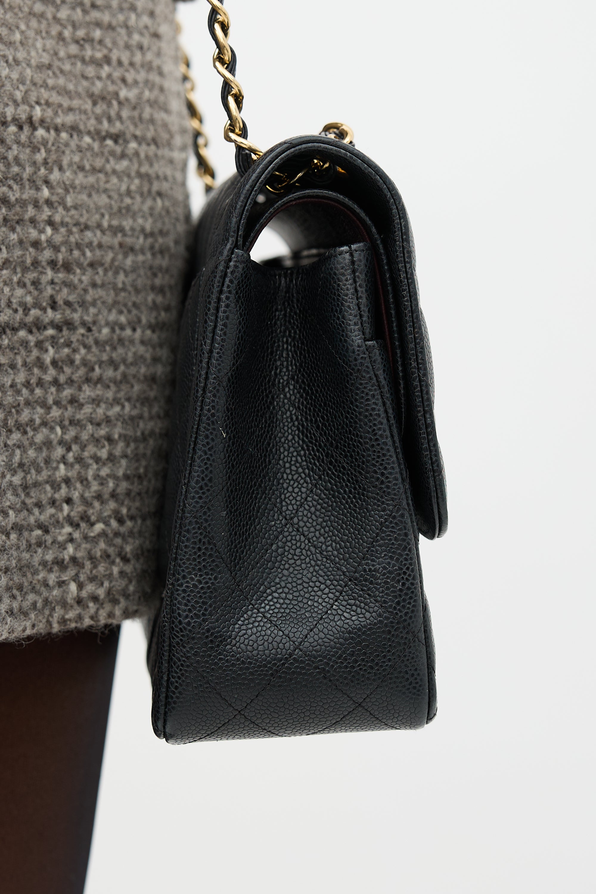 Chanel Leather Jumbo Double Flap Bag